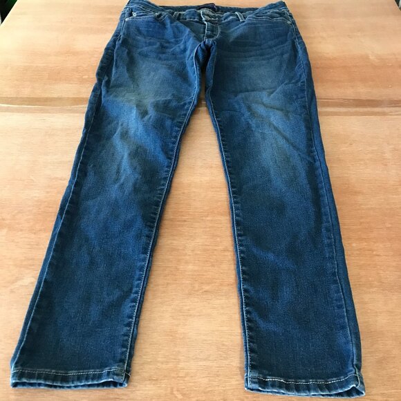Levi's 535 Legging Jeans Women 15 M Blue Mid Rise Dark Wash Stretch Cowboy 17428 - Picture 1 of 12